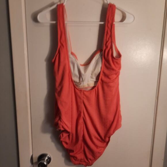 Catalina Papaya Braided Rope One Piece Swimsuit Large Modest Flattering Mature - Picture 4 of 7